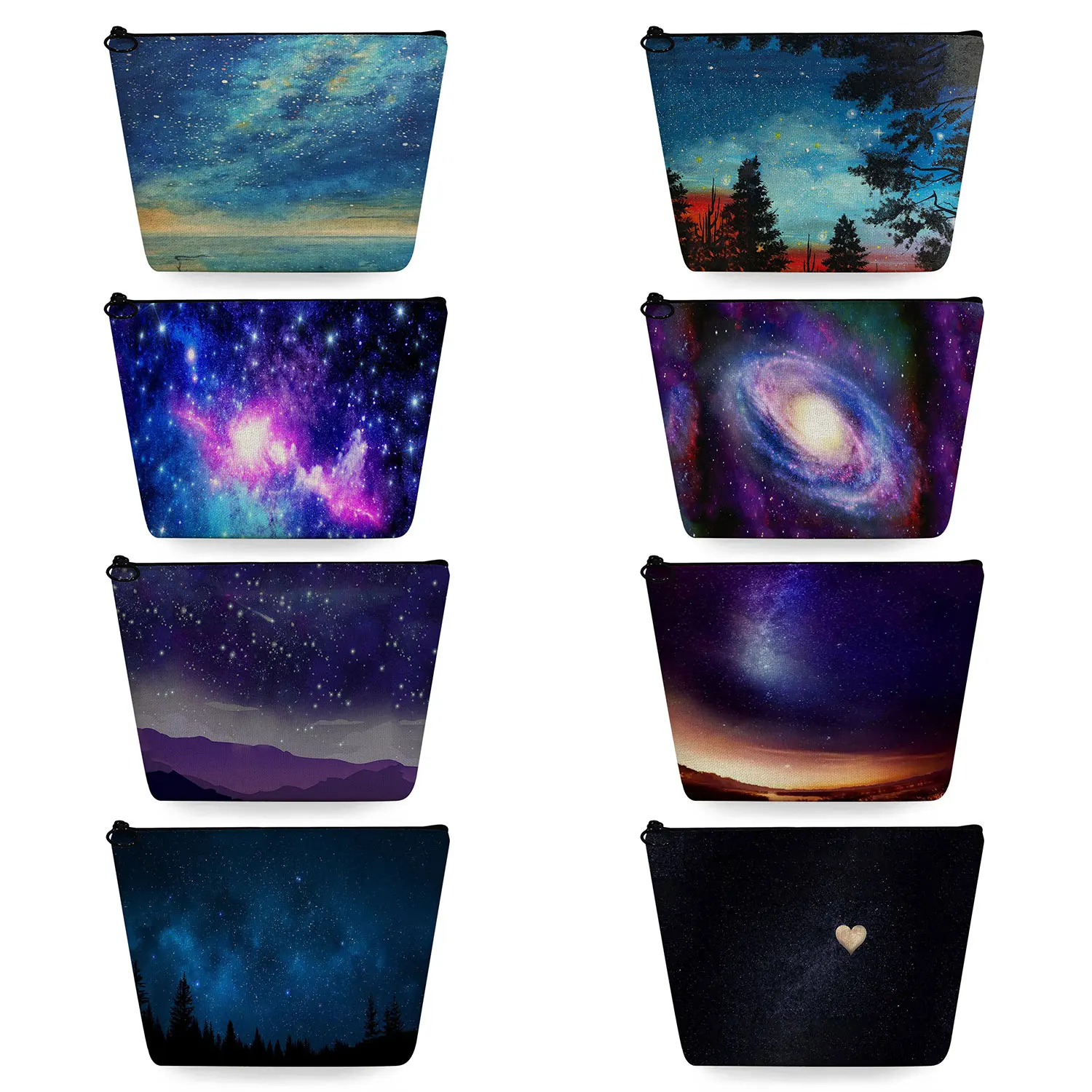 

Beautiful Landscape Women Cosmetic Bag Casual High Quality Makeup Organizer Portable Travel Toiletry Bag Pretty Starry Sky Print