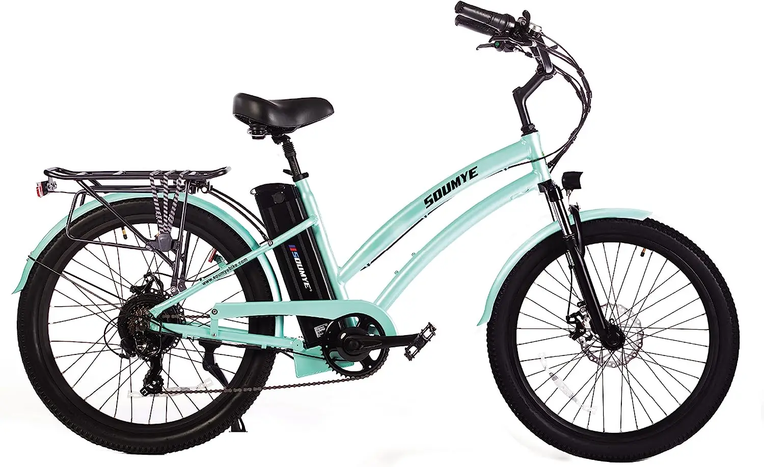 100% OFFICIAL Soumye Beach Cruiser Electric Bicycle 500W Brushless Motor, 48V/13Ah Removable Battery, 26”x2.235 Tire, Max speed
100% OFFICIAL Soumye Beach Cruiser Electric Bicycle 500W Brushless Motor, 48V/13Ah Removable Battery, 26”x2.235 Tire, Max speed