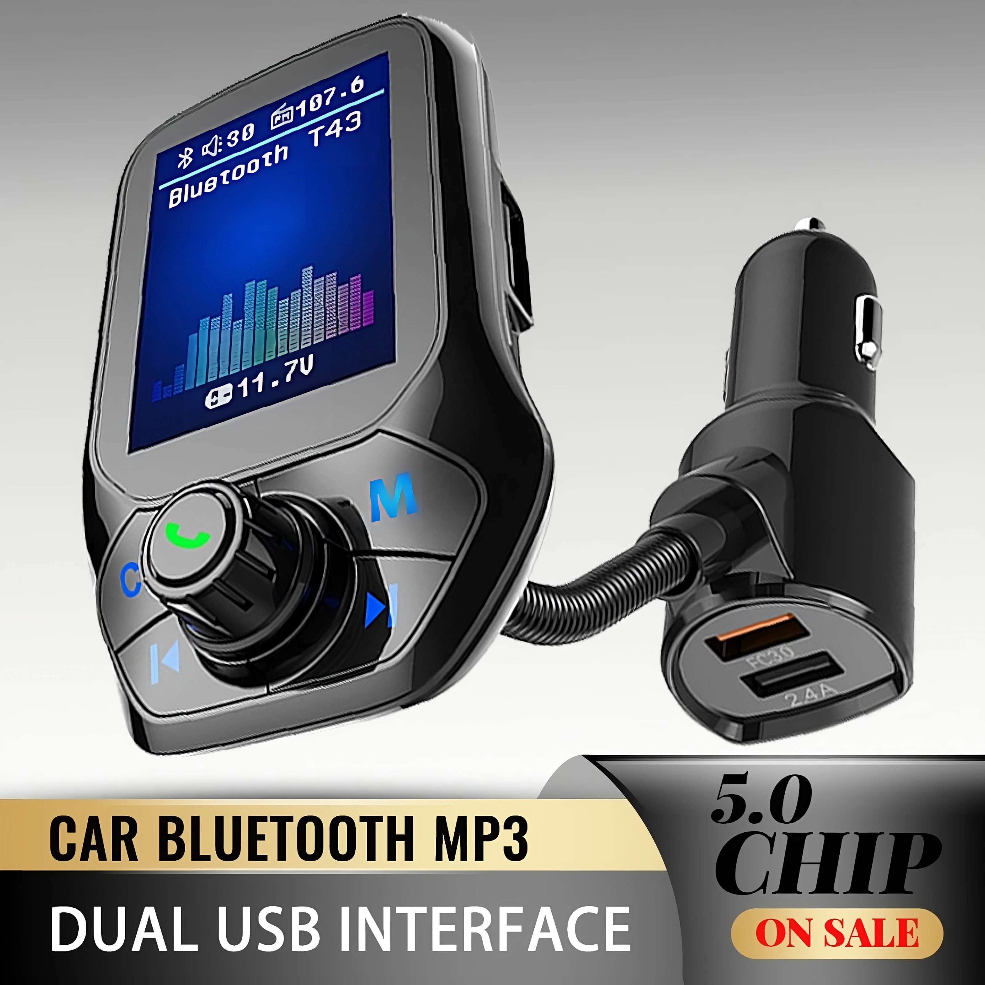 Car MP3 Bluetooth 5.0 FM Transmitter Car Modulator Voiture Radio Player Receiver USB Charger QC3.0 Lossless Music Accessories
Car MP3 Bluetooth 5.0 FM Transmitter Car Modulator Voiture Radio Player Receiver USB Charger QC3.0 Lossless Music Accessories