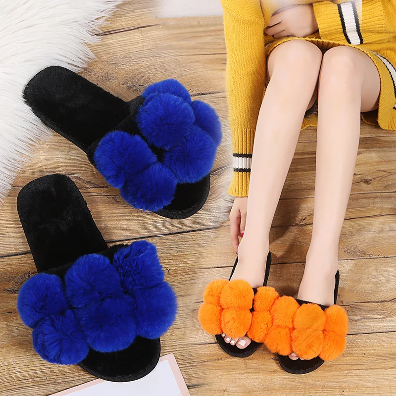 Wholesale Women's Fashion Fur Ball Slippers Autumn And Winter New Large Size Plush Flat Slippers
Wholesale Women's Fashion Fur Ball Slippers Autumn And Winter New Large Size Plush Flat Slippers