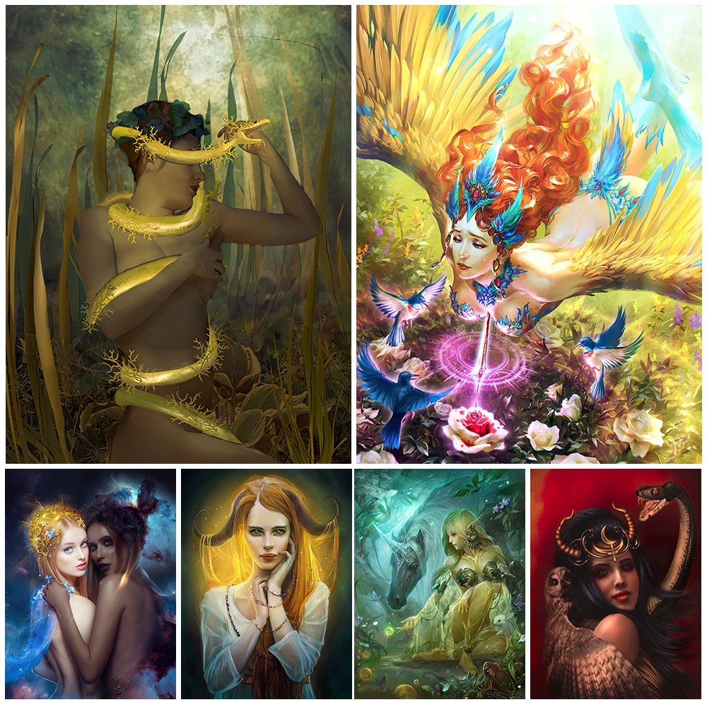 Elf Princess And Siren Vintage Wall Art Canvas Painting Witch And Snake Abstract Witchcraft Element Art Poster And Print Decor
Elf Princess And Siren Vintage Wall Art Canvas Painting Witch And Snake Abstract Witchcraft Element Art Poster And Print Decor