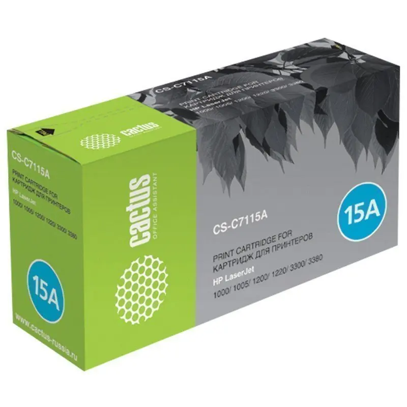 CACTUS Картридж лазерный (CS-C7115А) для HP LaserJet 1000/1200/3300/3380 ресурс 2500 стр 361972 - купить по