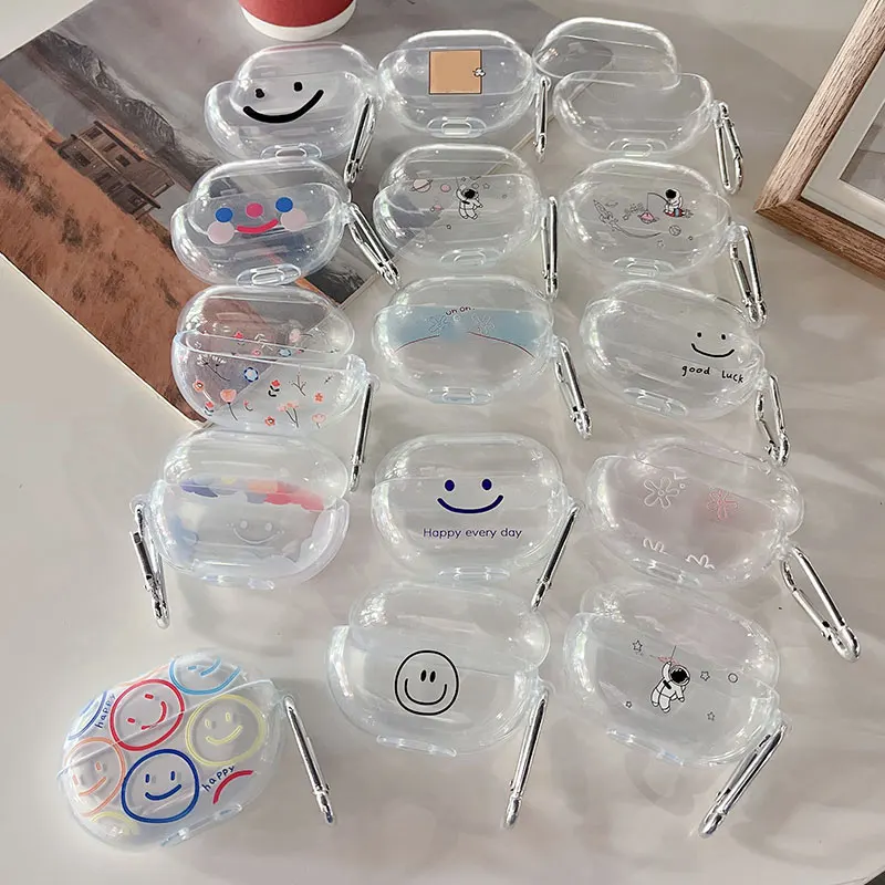 

Earphone Case For Huawei FreeBuds Pro Wireless Headphone Box Cute Smiley Astronaut Soft Silicone Earbuds Clear Protective Cover