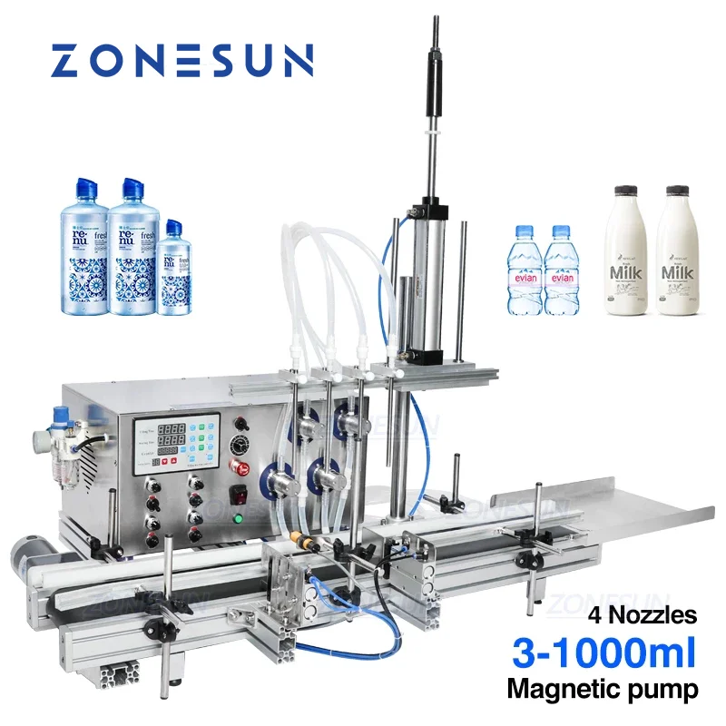 ZONESUN Filling MachineAutomatic 4 Injectable Nozzles Magnetic Pump Foaming Soap Liquid Essential Oil Bottle Filler Production
ZONESUN Filling MachineAutomatic 4 Injectable Nozzles Magnetic Pump Foaming Soap Liquid Essential Oil Bottle Filler Production