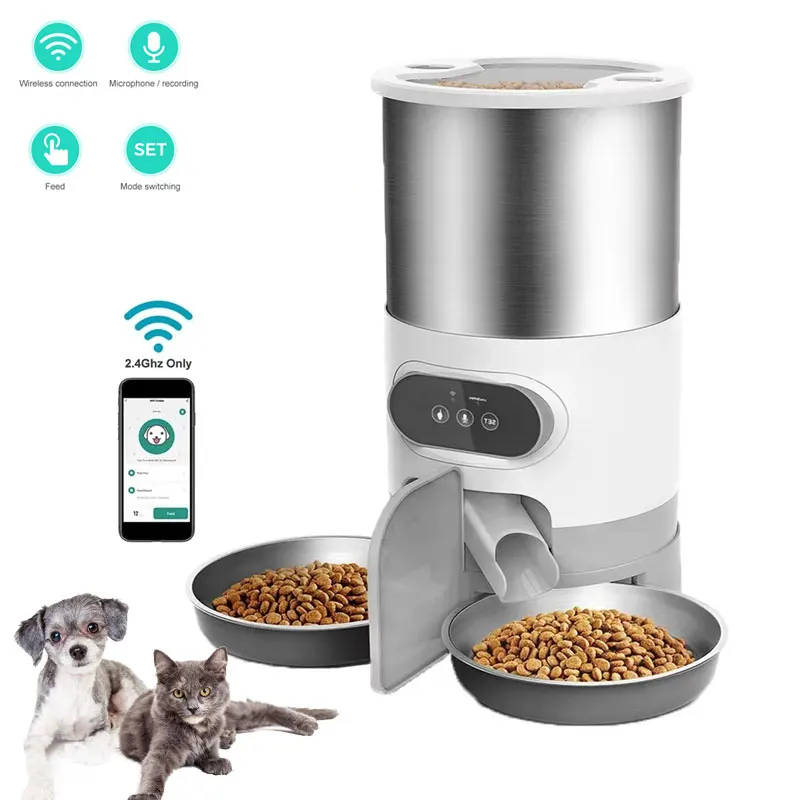 Automatic Pet Dog Feeder Smart Timing Cat Food Dispenser Container Puppy Kitten Double Bowl Accessories With Wifi Voice Recorder
Automatic Pet Dog Feeder Smart Timing Cat Food Dispenser Container Puppy Kitten Double Bowl Accessories With Wifi Voice Recorder