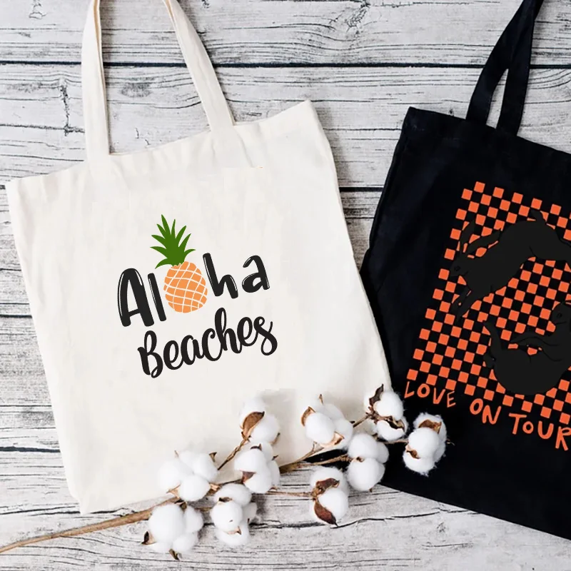 Women Shopper Bag Aloha Beaches Letter Printed Kawaii Bag Cotton Shopping Canvas Shopper Bag Girl Handbag Tote Shoulder Lady Bag
Women Shopper Bag Aloha Beaches Letter Printed Kawaii Bag Cotton Shopping Canvas Shopper Bag Girl Handbag Tote Shoulder Lady Bag