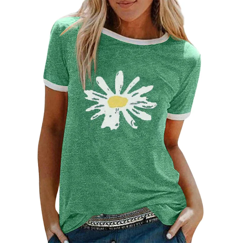 Daisy Flower Graphic T Shirt for Women Cute Inspirational T-Shirt Cute Casual Short Sleeve Tee Floral Print Splicing Summer Tops
Daisy Flower Graphic T Shirt for Women Cute Inspirational T-Shirt Cute Casual Short Sleeve Tee Floral Print Splicing Summer Tops