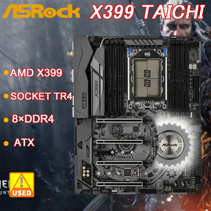 

AMD X399 Motherboard ASRock X399 Taichi Socket TR4 8×DDR4 128GB PCI-E 3.0 M.2 USB3.1 ATX support AMD Ryzen Threadripper cpu