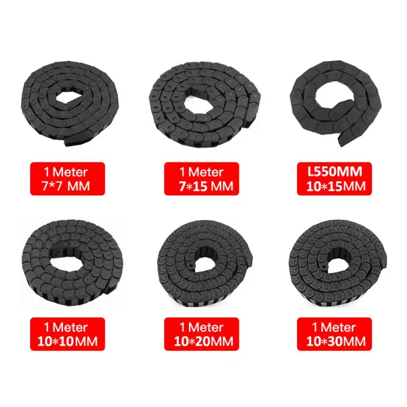 

Cable Drag 7x7 7x15 10x10 10x15 10x20 10x30 10x40 L1000mm Chain Wire Carrier with End Connectors for CNC 3D Printer Engraving