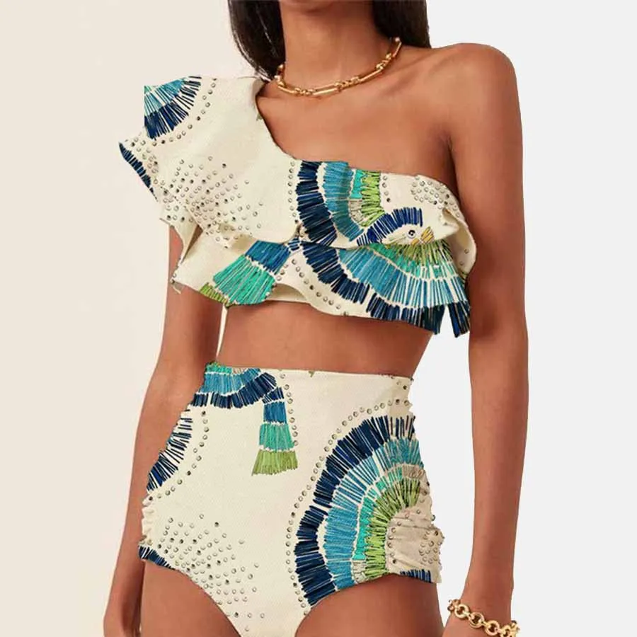 One-Shoulder Embroidered Printed Ruffled Push Up Micro Swimsuit Two Pieces Plus Tankini Women Swimming Suits Swimwear Patchwork
One-Shoulder Embroidered Printed Ruffled Push Up Micro Swimsuit Two Pieces Plus Tankini Women Swimming Suits Swimwear Patchwork