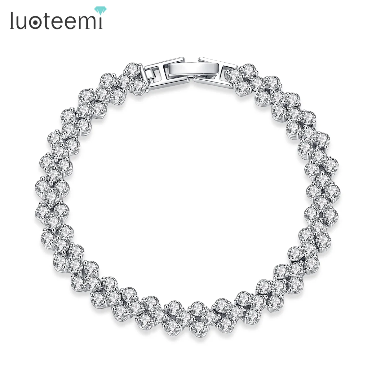 LUOTEEMI 16/17/18/ Luxury Roman Crystal Bracelet For Women Korean Fashion Bridal Wedding Jewelry Girl Party Shinning Accessories
LUOTEEMI 16/17/18/ Luxury Roman Crystal Bracelet For Women Korean Fashion Bridal Wedding Jewelry Girl Party Shinning Accessories