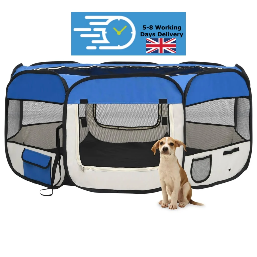 Foldable Dog Playpen with Carrying Bag Blue 145x145x61 cm dog park cat rabbit game pet training bedroom folding washable Durable
Foldable Dog Playpen with Carrying Bag Blue 145x145x61 cm dog park cat rabbit game pet training bedroom folding washable Durable