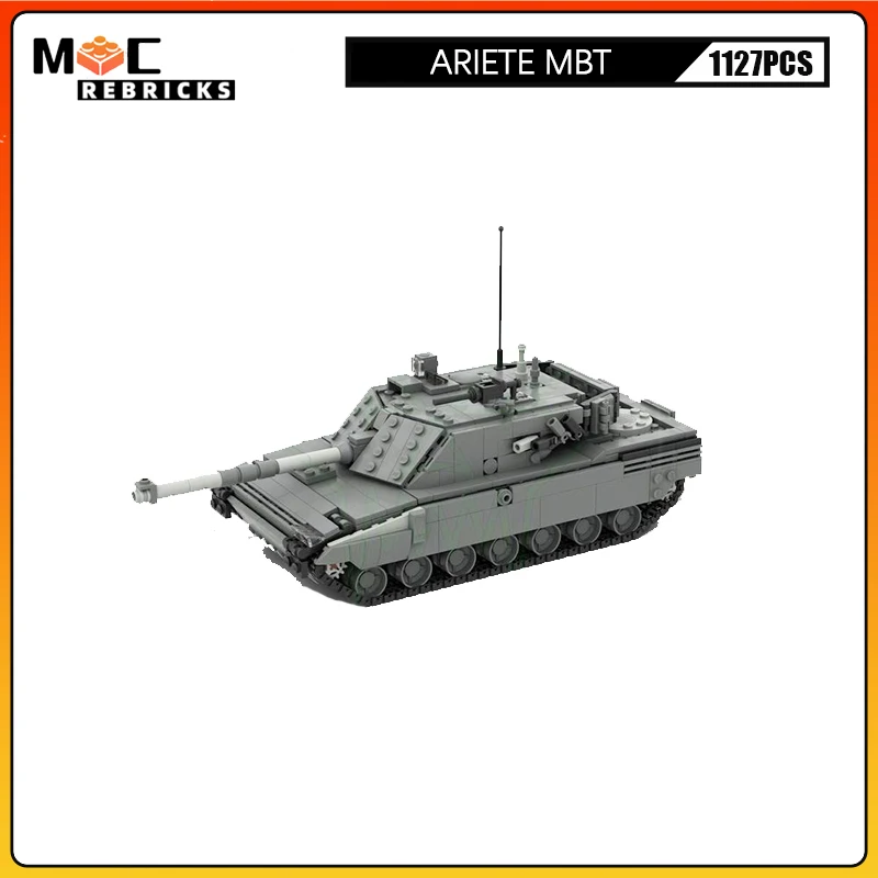 

Военная серия WW II ARIETE MBT | Основной боевой танк MOC, сборка строительных блоков, набор моделей, детские игрушки, рождественские подарки