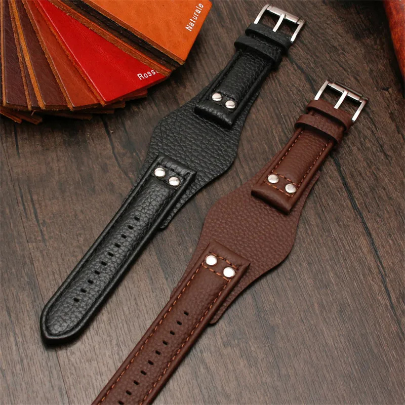 

Genuine Leather Strap for Fossil CH2564 CH2565 CH2891 CH3051 FS4813 ME3102 AM4535/AM4486 AM4532 20mm 22mm Men Rivet Watch Band
