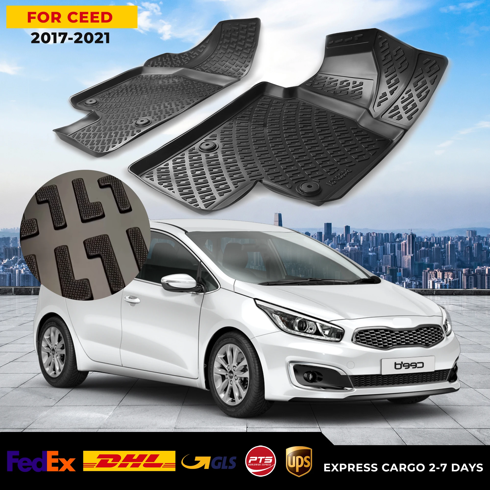 3D автомобильный напольный коврик для Kia Ceed 2017-2021, водонепроницаемый специальный коврик для ног, аксессуары, коврики, Нескользящие
3D автомобильный напольный коврик для Kia Ceed 2017-2021, водонепроницаемый специальный коврик для ног, аксессуары, коврики, Нескользящие