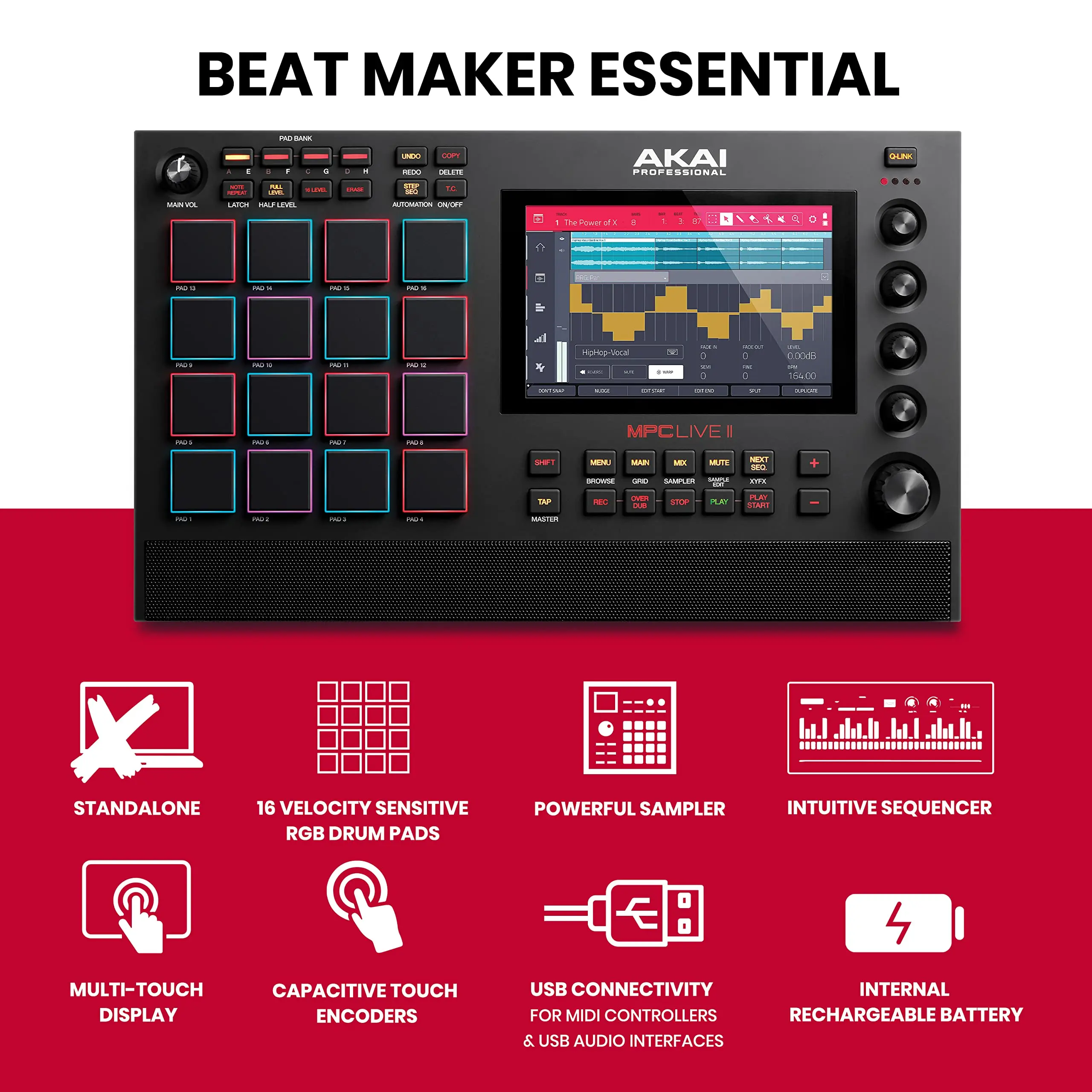 Summer Discount Sales aKAI Professional MPC Live II Battery Powered Drum Machine
Summer Discount Sales aKAI Professional MPC Live II Battery Powered Drum Machine