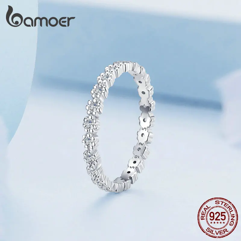 Bamoer 925 Sterling Silver Simple Wreath Ring Platinum Plated Eternity Bands Full Zircon Rings for Women Fine Jewelry Making 
Bamoer 925 Sterling Silver Simple Wreath Ring Platinum Plated Eternity Bands Full Zircon Rings for Women Fine Jewelry Making