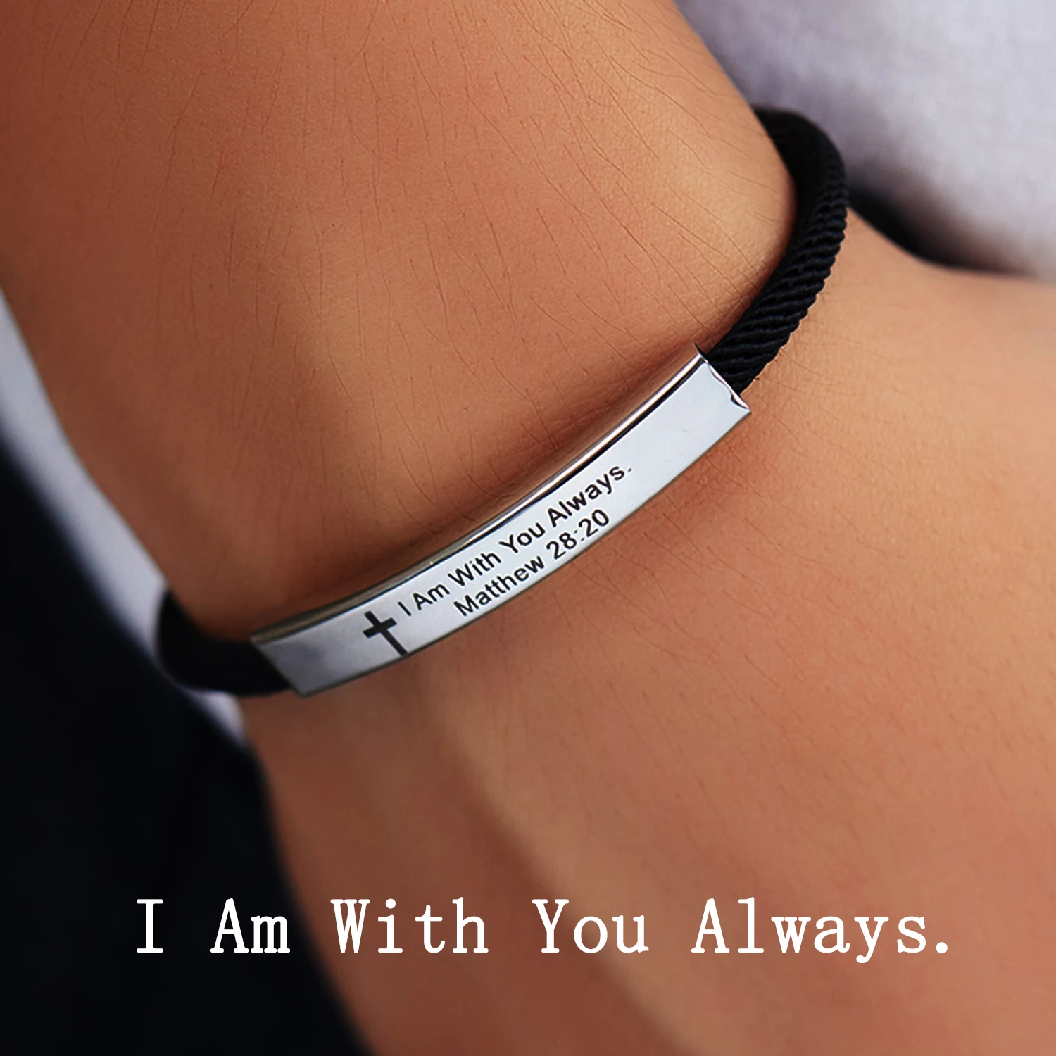 New Simple Cross Bible Laser Engraving Letters Bracelet Personality Punk Stainless Steel Bracelet For Men Women Jewelry Gift
New Simple Cross Bible Laser Engraving Letters Bracelet Personality Punk Stainless Steel Bracelet For Men Women Jewelry Gift