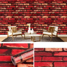 Dark Red Brick Retro 45cm Self-adhesive PVC Waterproof And Moisture-proof Wallpaper Bedroom Background Wall Sticker