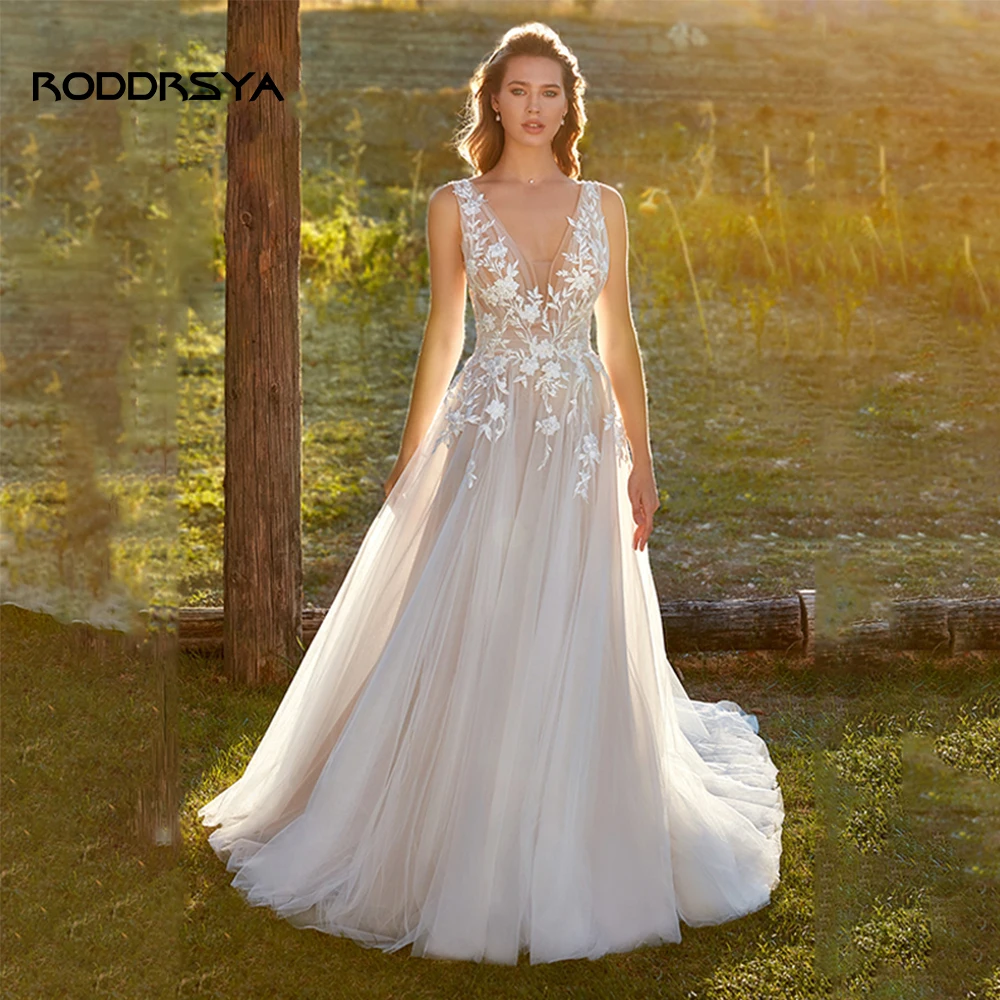 RODDRSYA Boho Wedding Dress A-line V-neck Tulle Sleeveless Applique Bridal Gown Backless For Women Vestidos De Novia Custom Made
RODDRSYA Boho Wedding Dress A-line V-neck Tulle Sleeveless Applique Bridal Gown Backless For Women Vestidos De Novia Custom Made