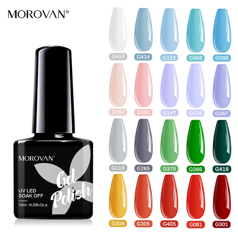 MOROVAN Color Gel Nail Polish UV LED Soak Off Semi-permanent Supplies for Professionals Manicure Nails Art Without Base Top Coat
MOROVAN Color Gel Nail Polish UV LED Soak Off Semi-permanent Supplies for Professionals Manicure Nails Art Without Base Top Coat