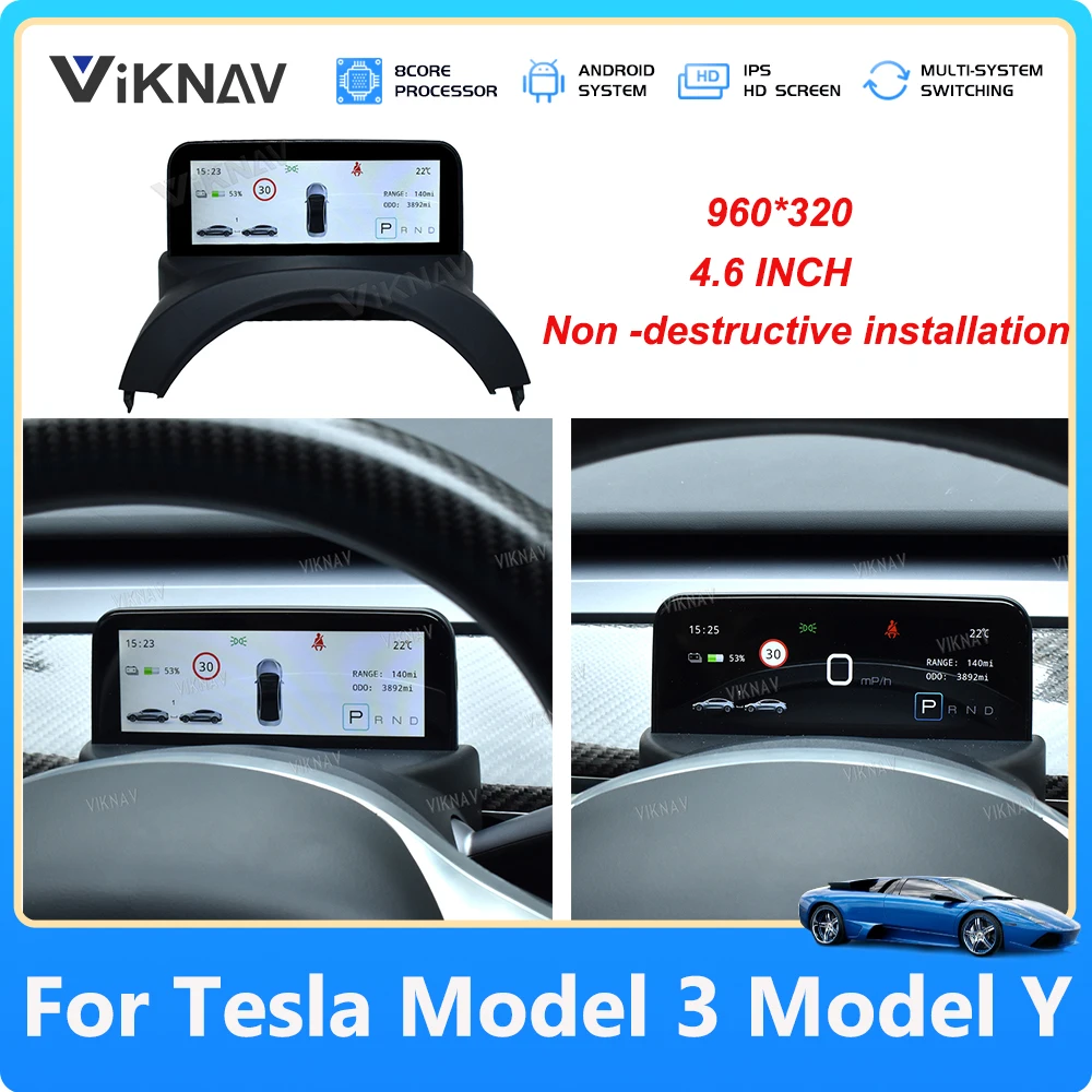 Для Tesla Model Y Model 3 2018-2022, Интеллектуальный ЖК-инструмент, фотоаппарат, измеритель скорости автомобиля, экран дисплея
Для Tesla Model Y Model 3 2018-2022, Интеллектуальный ЖК-инструмент, фотоаппарат, измеритель скорости автомобиля, экран дисплея