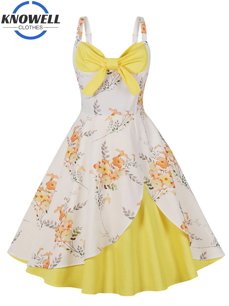 Knowell Flower Print Casual Dresses For Women 2022 Bow Chic French Dress Ladies Sleeveless Color Contrast Sundress Streetwear
Knowell Flower Print Casual Dresses For Women 2022 Bow Chic French Dress Ladies Sleeveless Color Contrast Sundress Streetwear