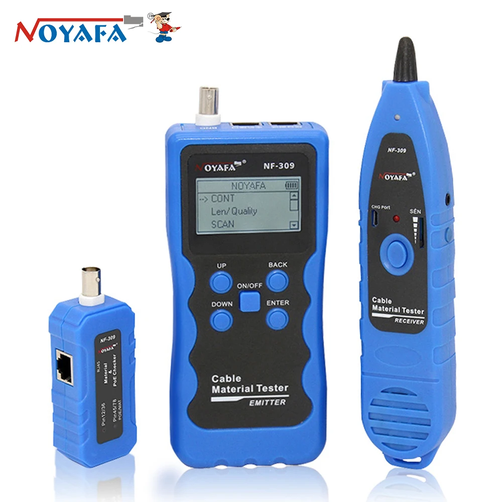 NOYAFA NF-309 Network Cable Tester Material/Length Tester Wire Locator POE Tester RJ45 RJ11 Cable Tracker with Lithium Battery
NOYAFA NF-309 Network Cable Tester Material/Length Tester Wire Locator POE Tester RJ45 RJ11 Cable Tracker with Lithium Battery