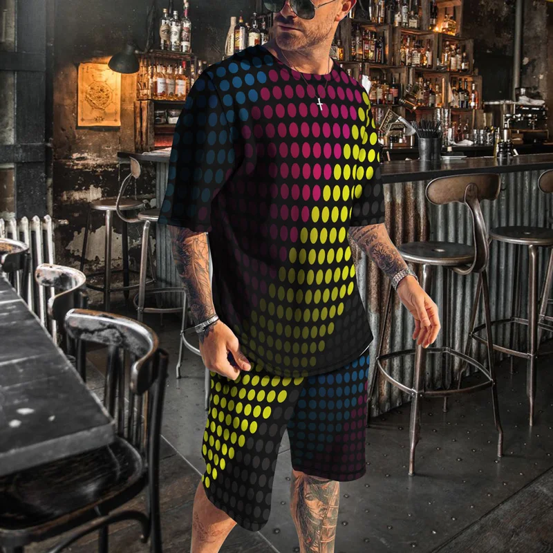 3d Colorful Gradient Printing Beach Shorts Suit Male Summer New Men's Casual Sports T-shirt + Shorts Two-piece Set
3d Colorful Gradient Printing Beach Shorts Suit Male Summer New Men's Casual Sports T-shirt + Shorts Two-piece Set