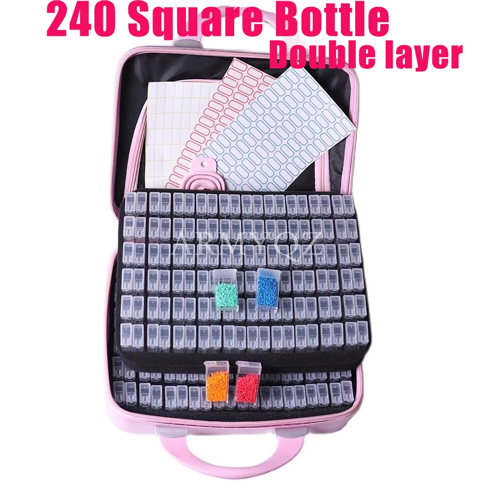 240 Square Bottles Storage Box 5D Diamond Painting Accessories Tools Container Bag Carry Case Embroidery Mosaic органайзер
240 Square Bottles Storage Box 5D Diamond Painting Accessories Tools Container Bag Carry Case Embroidery Mosaic органайзер