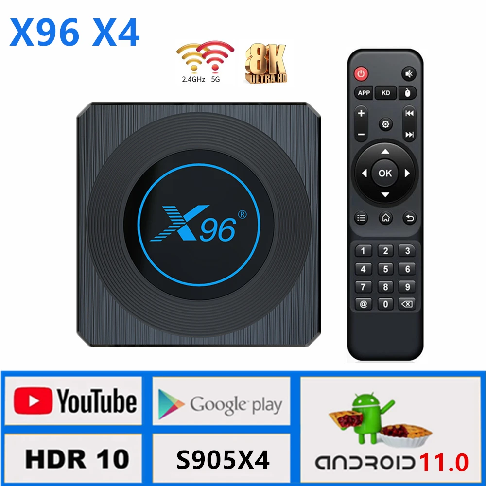 ТВ-приставка X96 X4 Amlogic S905X4 Smart Android 11 4K HD YouTube 4 ГБ 32 ГБ/64 Гб 2,4G 5G Wifi BT4.1 1000M LAN
ТВ-приставка X96 X4 Amlogic S905X4 Smart Android 11 4K HD YouTube 4 ГБ 32 ГБ/64 Гб 2,4G 5G Wifi BT4.1 1000M LAN