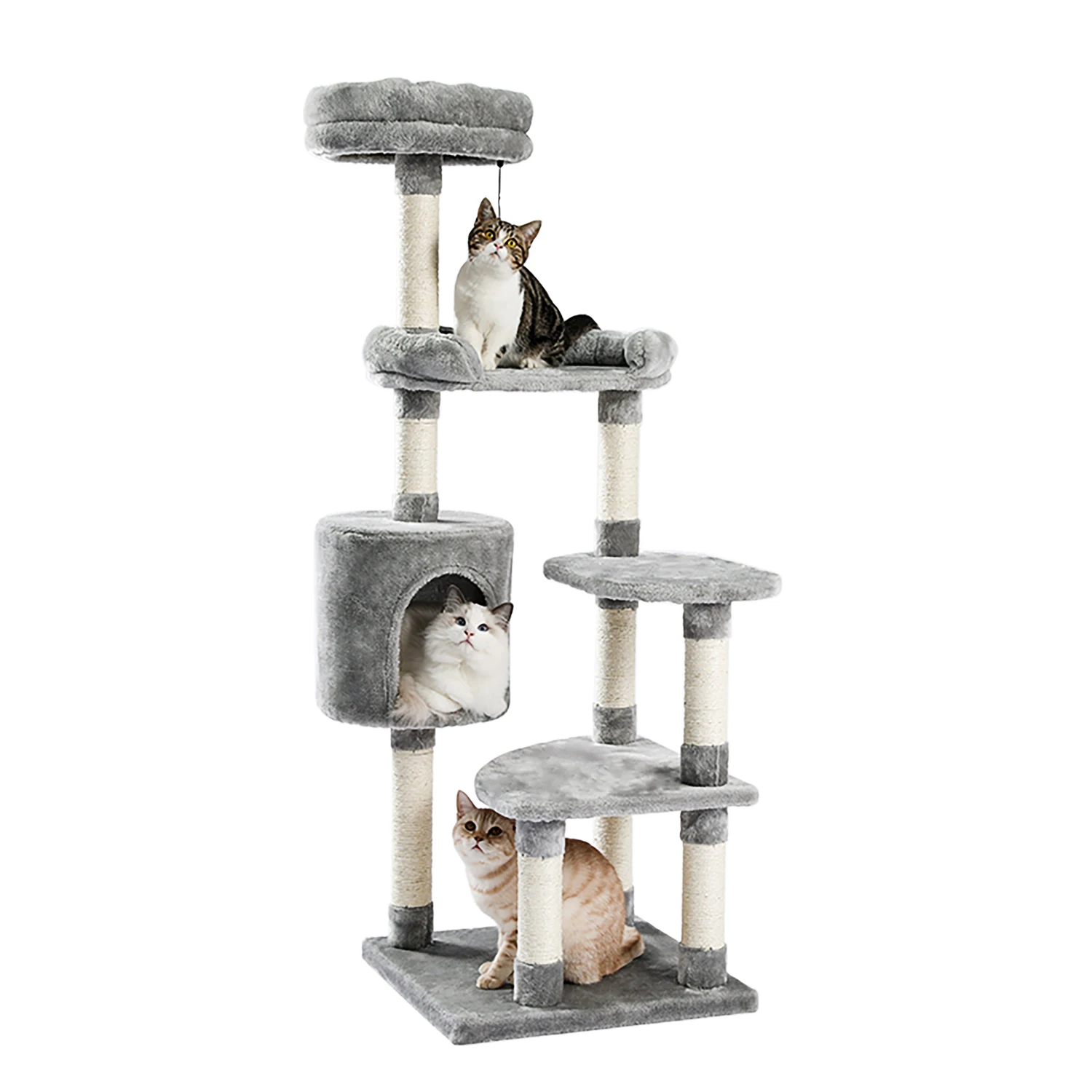 Modern Cat Tree Tower with Scratching Posts Cat Condo House Sisal Posts Hammock Activity Multi-level Jumping Platform with Ball
Modern Cat Tree Tower with Scratching Posts Cat Condo House Sisal Posts Hammock Activity Multi-level Jumping Platform with Ball