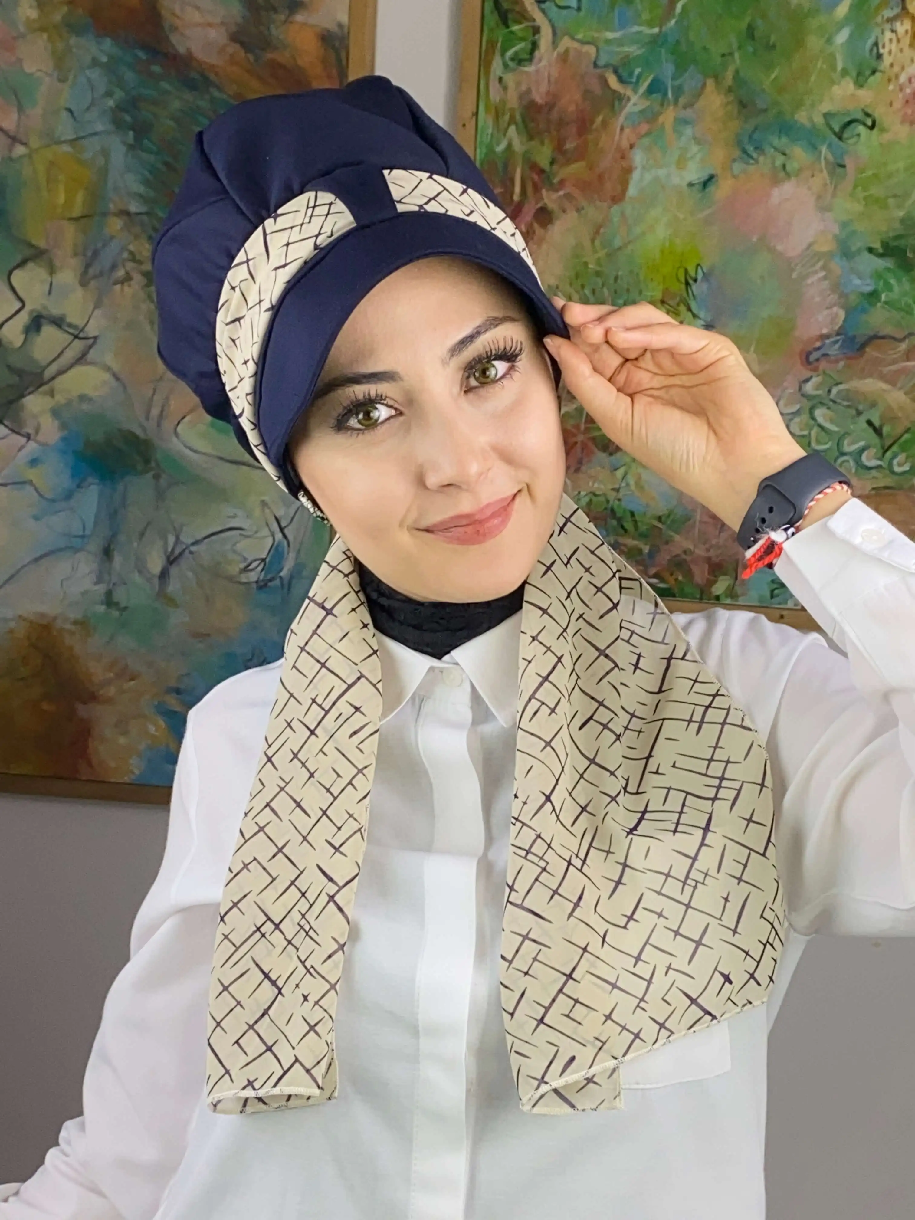 New Fashion 2022 Summer Hijab Shawl Bonnet Cancer Cap Women Colorful Navy Blue Single Unit Short Cross Striped Scarf Hat
New Fashion 2022 Summer Hijab Shawl Bonnet Cancer Cap Women Colorful Navy Blue Single Unit Short Cross Striped Scarf Hat