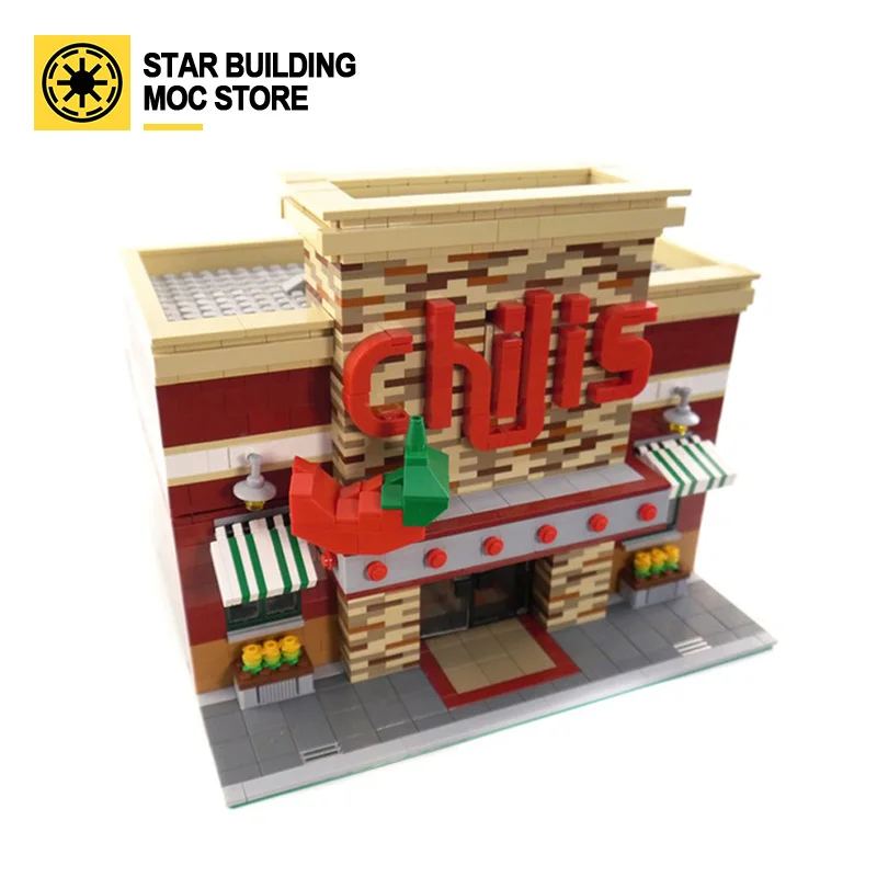 MOC blocks apply to lego Building Street View modular series 0203 Chili's Restaurant Mosaic puzzle toy model
MOC blocks apply to lego Building Street View modular series 0203 Chili's Restaurant Mosaic puzzle toy model