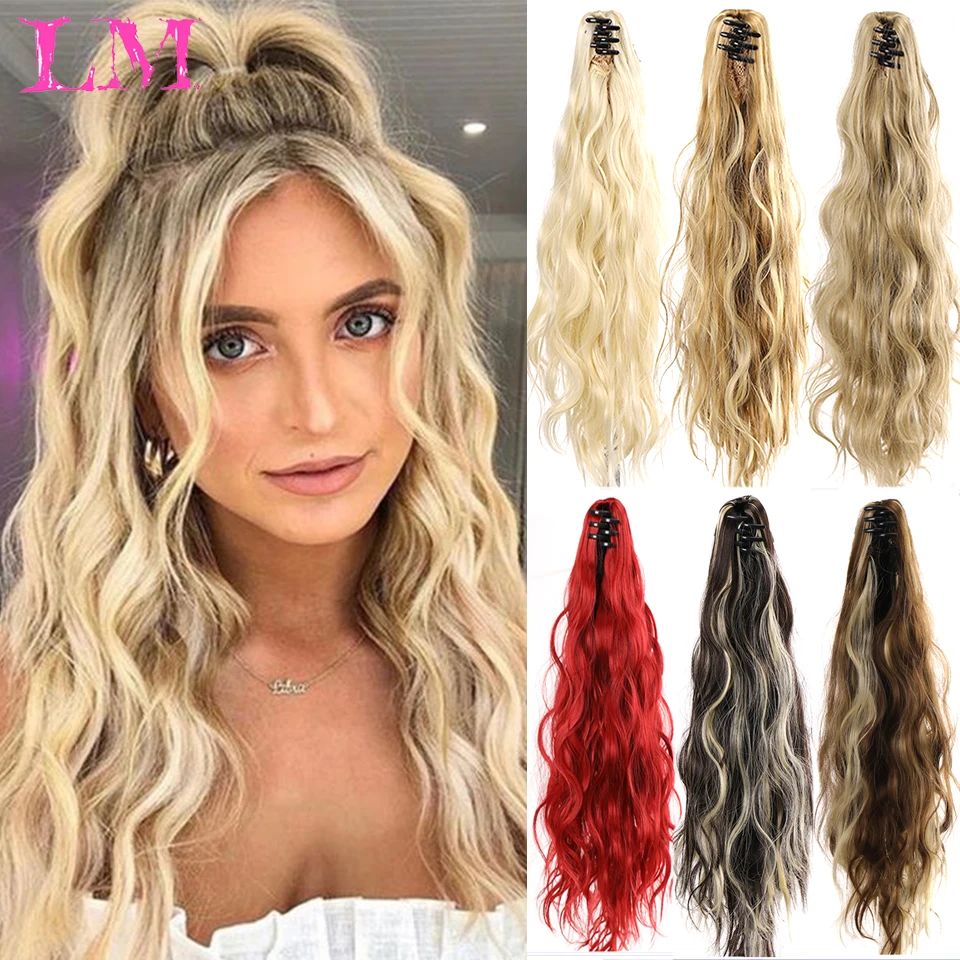 

LM Synthetic Wavy Claw Clip On Ponytail Hair Extension Ponytail Extension Hair Pony Tail Hair Hairpiece 12-26inch For Women