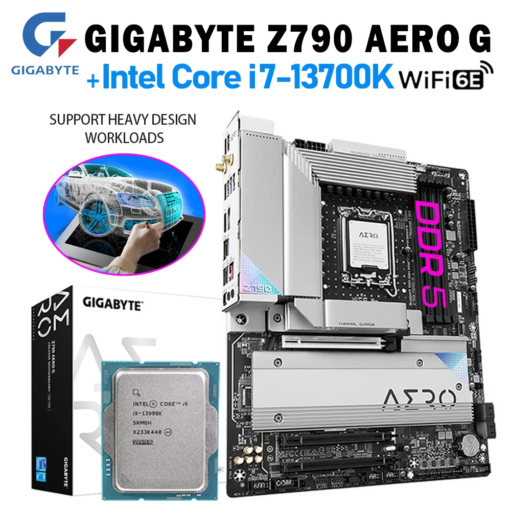 Intel Core i7 13700K CPU Processor Set With GIGABYTE Z790 AERO G Motherboard with DDR5 ATX Mianboard For Creator Workstation New
Intel Core i7 13700K CPU Processor Set With GIGABYTE Z790 AERO G Motherboard with DDR5 ATX Mianboard For Creator Workstation New