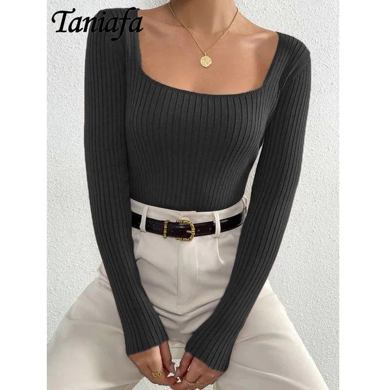 Autumn Winter Fashion Women Long Sleeve Ribbed Knit Square Neck Sweater Ladies Casual Pullover Tops
Autumn Winter Fashion Women Long Sleeve Ribbed Knit Square Neck Sweater Ladies Casual Pullover Tops