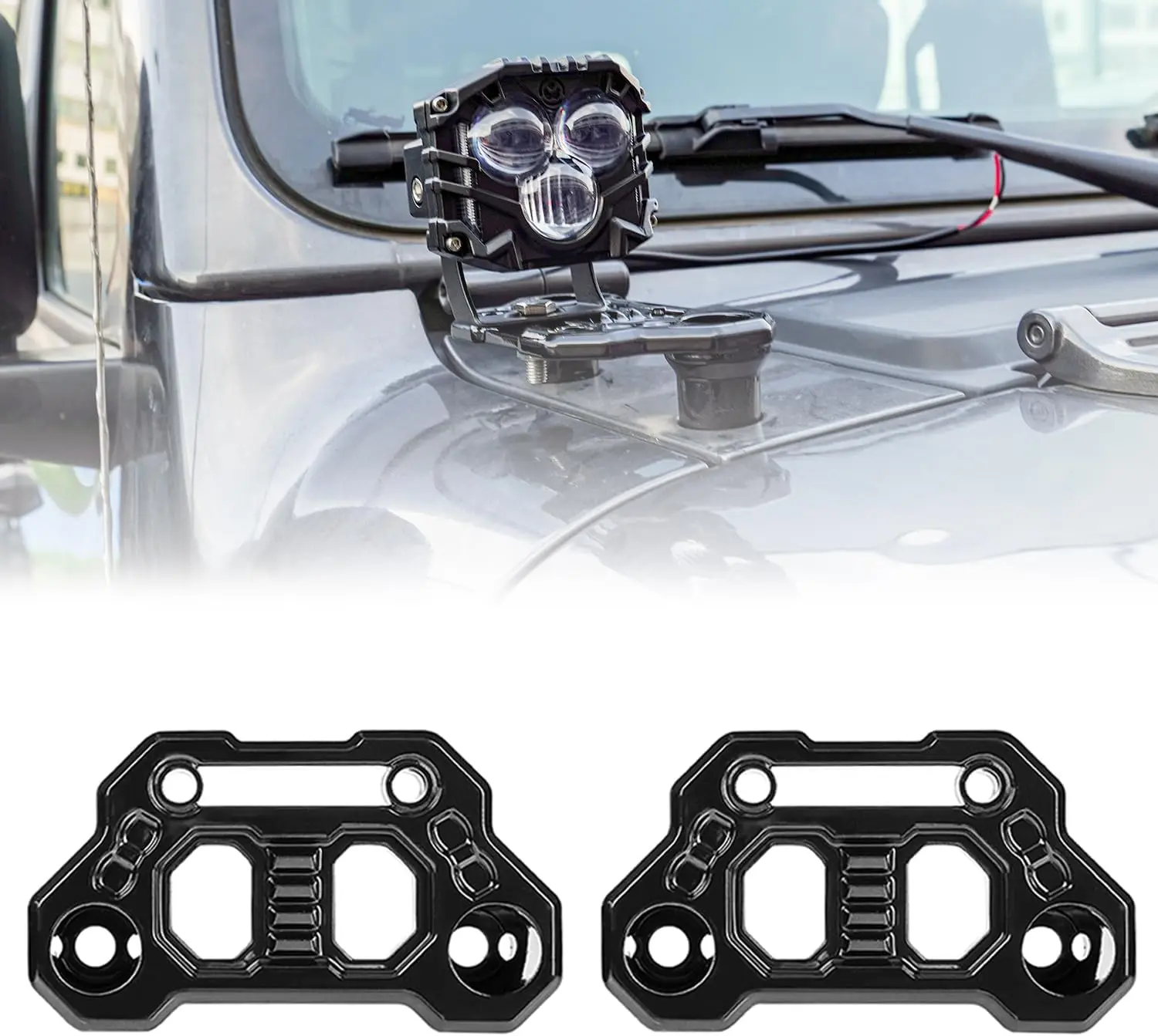 Кронштейн для Wrangler JL — шарнир на лобовое стекло и капот, монтажные кронштейны для рабочего освещения, идеально подходят для внедорожных светодиодных противотуманных фар
Кронштейн для Wrangler JL — шарнир на лобовое стекло и капот, монтажные кронштейны для рабочего освещения, идеально подходят для внедорожных светодиодных противотуманных фар