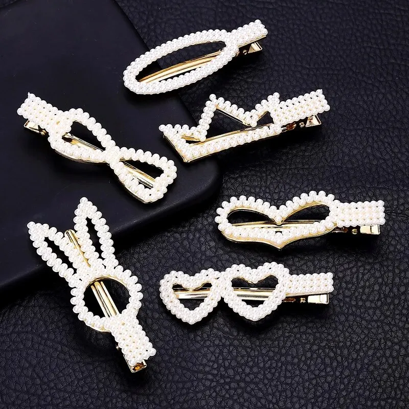 Sweet Handmade Pearl Hair Barrettes Cute Rabbit Crown Bow Hair Clip For Women Girl Gold Geometric Hair Ornament Head Accessories
Sweet Handmade Pearl Hair Barrettes Cute Rabbit Crown Bow Hair Clip For Women Girl Gold Geometric Hair Ornament Head Accessories