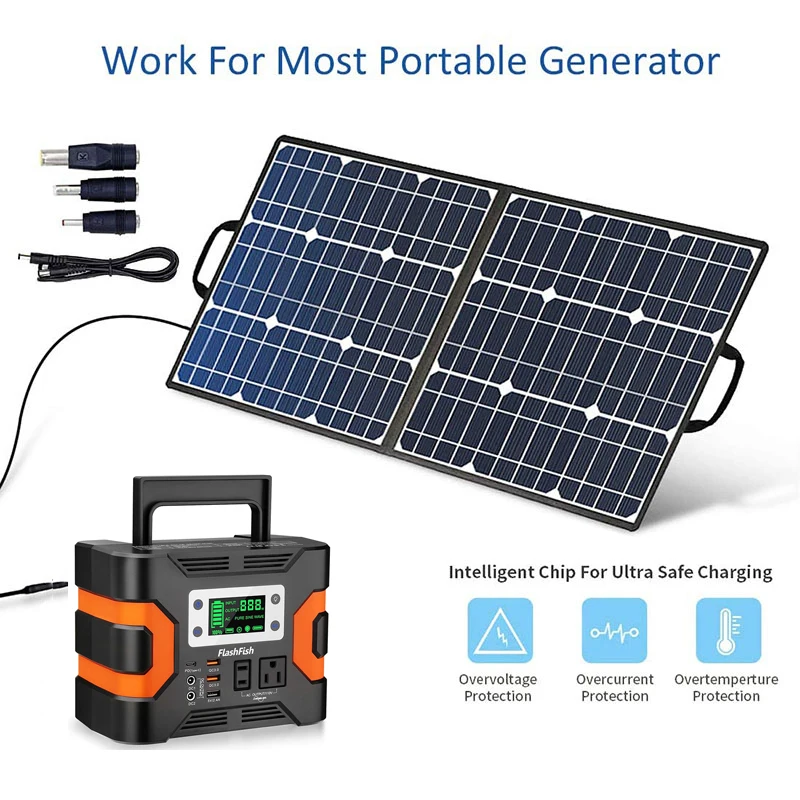 Flashfish 18V 100W Kit Solar Generator Panel,Peak 200W 45000mAh 110V Power Station CPAP Battery,Home Charging Supply Outdoor
Flashfish 18V 100W Kit Solar Generator Panel,Peak 200W 45000mAh 110V Power Station CPAP Battery,Home Charging Supply Outdoor