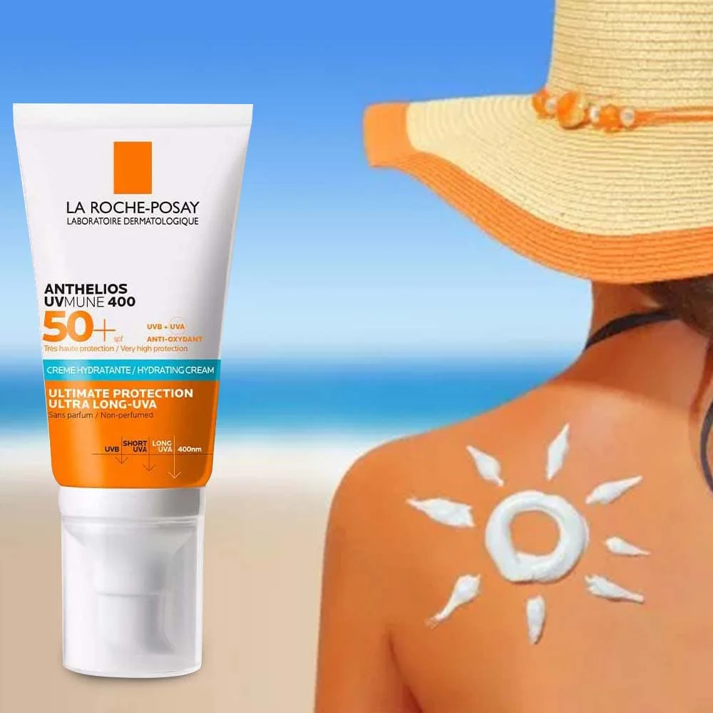 

La Roche Posay Anthelios UVMune, 400 увлажняющий крем SPF50 +, солнцезащитный крем для лица и тела, уменьшает жирный блеск и помогает защитить кожу