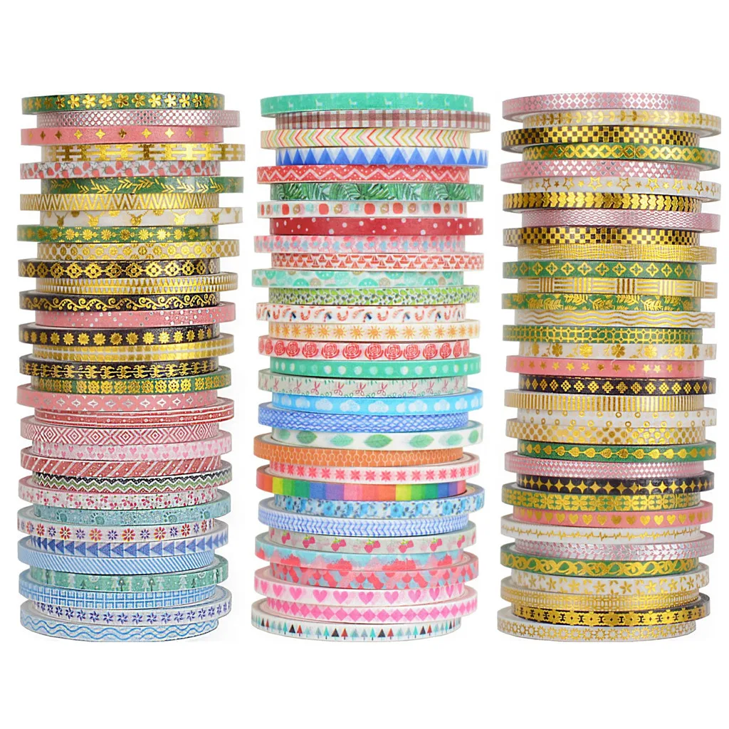 100 рулонов декоративной маскировочной ленты Washi Tape, золотая и разноцветная
100 рулонов декоративной маскировочной ленты Washi Tape, золотая и разноцветная