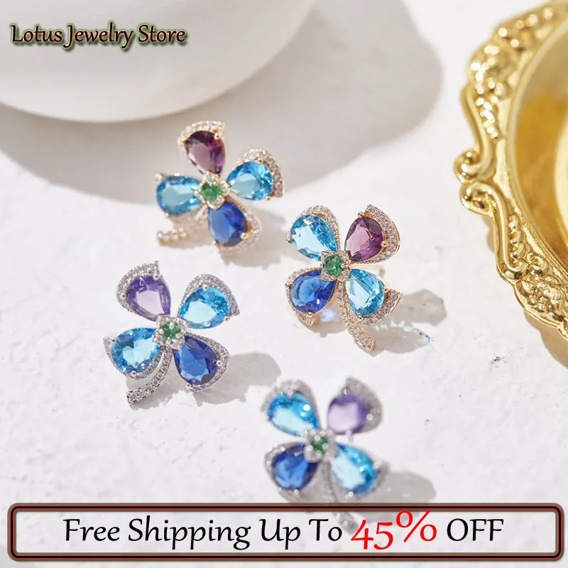 Sterling Silver Color High Quality Treasure Clover Stud Earrings Pear Shape Drop Earrings For Women's Luxury Jewelry Gift
Sterling Silver Color High Quality Treasure Clover Stud Earrings Pear Shape Drop Earrings For Women's Luxury Jewelry Gift