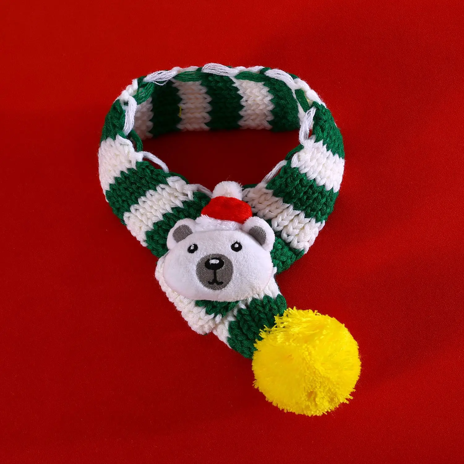

Рождественский шарф в полоску, красный и зеленый цвет