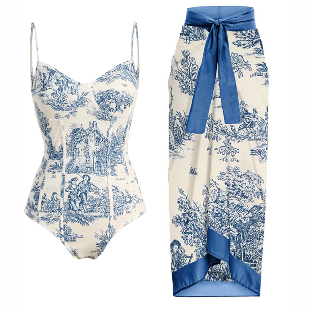 Fashion Printed Simple Bikinis One Piece Swimsuits and Cover Ups Women's Bathing Suit Summer Beach Wear Push Up Female Swimwear
Fashion Printed Simple Bikinis One Piece Swimsuits and Cover Ups Women's Bathing Suit Summer Beach Wear Push Up Female Swimwear