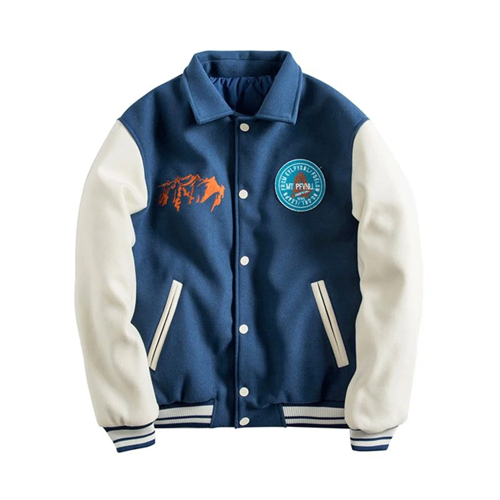 PB&ZA 2022 Autumn New Men's Baseball Uniform Trend Lapel Long-sleeved Contrast Color Patch Patchwork Loose Bomber Jacket 6318408
PB&ZA 2022 Autumn New Men's Baseball Uniform Trend Lapel Long-sleeved Contrast Color Patch Patchwork Loose Bomber Jacket 6318408
