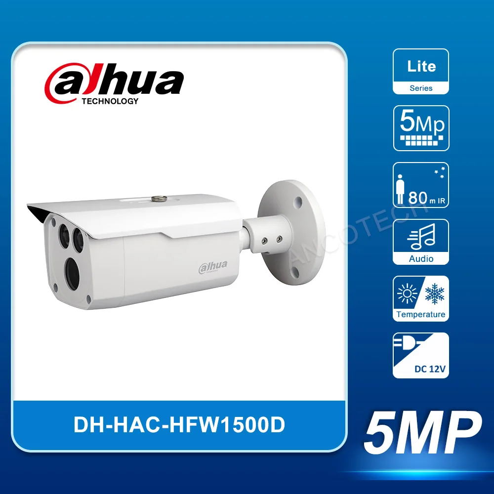 Dahua HAC-HFW1500D 5MP Starlight HDCVI IR Bullet Camera 80M IR DC 12V 3.6mm CCTV Camera
Dahua HAC-HFW1500D 5MP Starlight HDCVI IR Bullet Camera 80M IR DC 12V 3.6mm CCTV Camera