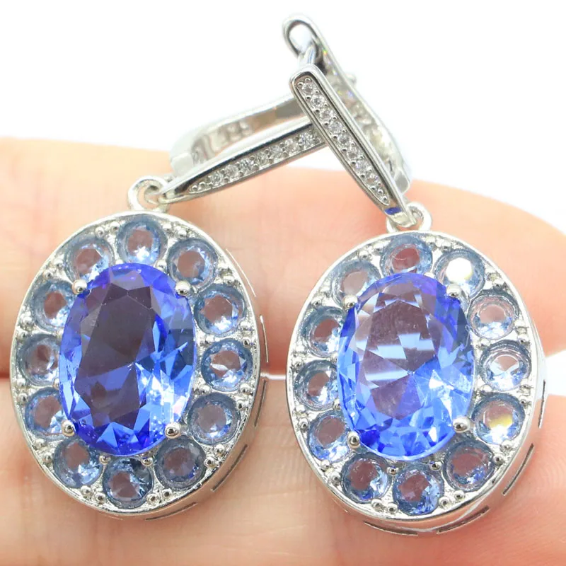 40x19mm Gorgeous Rich Blue Violet Tanzanite Red Blood Ruby White CZ Woman's Gift 925 Silver Earrings
40x19mm Gorgeous Rich Blue Violet Tanzanite Red Blood Ruby White CZ Woman's Gift 925 Silver Earrings