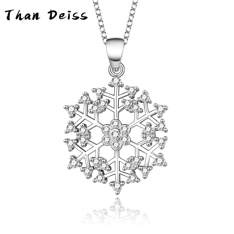 

S925 Sterling Silver Snowflake Necklace Fashion Simplicity Jewelry Pendant Ladies Secklace Christmas Present Clavicle Chain