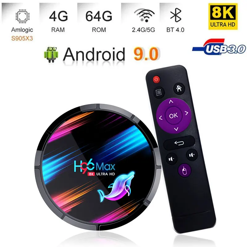 H96 Max X3 TV Box Android 9 4K 60fps Amlogic S905X3 2.4G/5G Dual Band WiFi Support Google Player Youtube
H96 Max X3 TV Box Android 9 4K 60fps Amlogic S905X3 2.4G/5G Dual Band WiFi Support Google Player Youtube